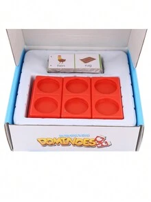 接龍卡牌遊戲,色彩鮮艷的圖像,單詞和計數學習,雙人親子互動拼圖桌面遊戲 - 紅色 - 查看 3