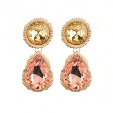 sehuoran 設計聖誕耳環紫色上掛式耳環女孩奢華優雅金屬中空晶鑽brincos吊墜珠寶時尚配件 - Style 1 - 查看 17