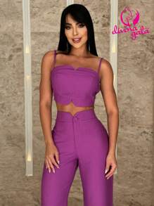 Women Two-piece Outfits - Purple - View 3