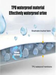 One Solid Color Waterproof Mattress Cover/Fitted Sheet, Fitted Sheet Height 30cm, Pillowcase Not Included - Black - View 4