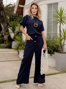 Conjunto Bianca Feminino - Azul Marinho - Visão 3