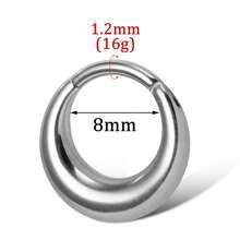 1 Piece 316L Surgical Stainless Steel Clip Helix Hoop Earrings Nose Ring Tragus Septum Rings Piercing Women Body Jewelry - Silver - View 7