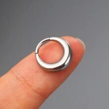 1 Piece 316L Surgical Stainless Steel Clip Helix Hoop Earrings Nose Ring Tragus Septum Rings Piercing Women Body Jewelry - Silver - View 4