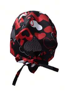 SOULMATE Printed Surgical Medical Cap For Women - Red Hearts - View 3