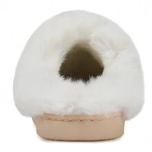 NineCiFun Men and women's home plush lining with suede upper, rubber sole slippers for warmth and comfort, thick sole indoor and outdoor slippers - 藍色 - 查看 10