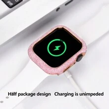 1入組閃亮手錶殼，適用於 Apple Watch Series 8 7 6 5 4 41mm 45mm，鑲有鑽石的手錶保護殼，保護 PC 材質邊框，閃閃發光的女性配件 - 黑色 - 查看 6