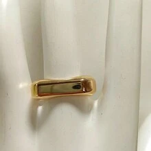 Men's Premium Quality Asymmetrical Square Minimalist Ring - Gold - View 4
