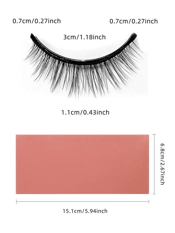 3 Pairs Preglued Self Adhesive False Eyelashes, Soft, Curly, 3d, With