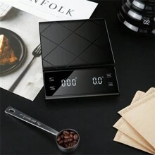 1 pieza Escala electrónica de café y alimentos de precisión de 0.1g con temporizador y pantalla táctil de alta precisión para cocina, pesaje de alimentos y horneado, escala portátil y multifunción para ingredientes de pasteles, actualización de calidad italiana