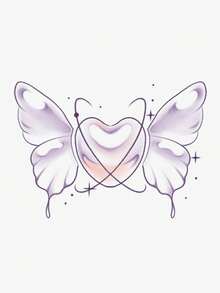 1pc Pvc Waterproof Sweatproof Butterfly & Heart Pattern Temporary Tattoo Sticker, Suitable For Daily Use Of Fashion Leader - Multicolor - View 3