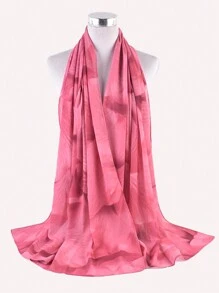 YWQLWJ 1入組秋冬新款珍珠雪紡花瓣圍巾薄紗圍巾女性透氣旅行披肩圍巾2023秋冬新款女裝圍巾日常百搭披肩 - 淺粉色 - 查看 3