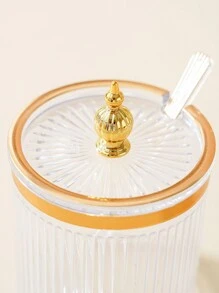 1pc Creative Seasoning Canister Container For Salt, Monosodium Glutamate With 1 Spoon, Ideal For Christmas - Clear - View 9