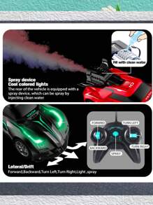 Carro Control Remoto Drift  deportivo 4wd Funcion Humo 20 Km/h 1:14  resistente  veloz - Rojo - Ver 2