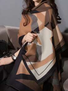 FADZOYLE 1pc Coffee 'S Scarves Cashmere Feel Color Long Fashion Fringed Shawl Scarf Tassel Classic Floral Printed Keep Warm Silky Soft Fashion Large Shawls And Wraps For Autumn Winter Daily Life Evening Dresses Travel Office Winter Wedding And Gift Elegant - View 4