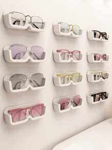 1pc High-end Glasses Storage Box, Easy To Install Wall-mounted Sunglasses Rack, Perfect For Displaying And Storing Glasses - White - View 8