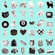 100 件水瓶貼紙,乙烯基防水美學貼紙散裝適合學生青少年成人,逼真的生活寫照貼紙適用於剪貼簿、行李、筆記型電腦手機 - 彩色 - 查看 2