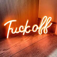 1個13.7x5.8英寸(約35x14.8厘米)珊瑚粉色霓虹藝術fuckoff燈,由電池/ Usb供電,用於牆壁裝飾,適用於臥室,派對和酒吧 - 珊瑚粉 - 查看 3