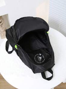 旅行袋加厚尼龍菱形摺疊學生書包,耐用且時尚的尼龍背包適用於戶外旅行-粉紅色 - 黑色 - 查看 5