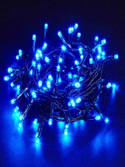 100 Leds Pisca Fio Verde 10M E 110V 8 Funções Natalino Decorativo Multicolorido