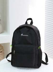 旅行袋加厚尼龍菱形摺疊學生書包,耐用且時尚的尼龍背包適用於戶外旅行-粉紅色 - 黑色 - 查看 2