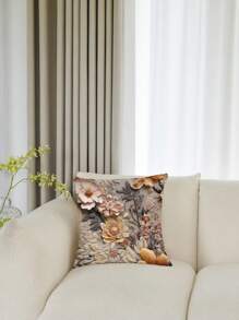 1pc Floral And Bird And Butterfly Pattern Printed Pillowcase - Various Colors - View 3