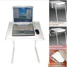白色多功能便攜式折疊桌，Table Mate，用於家庭電腦或慵懶的床上用桌，高度可調，非常適合日常使用、露營、駕車、旅行，簡單、時尚、實用，適用於教室、會議室、宿舍，並配有專屬腳架 - 白色 - 查看 6