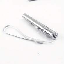 1支小型筆狀led口袋手電筒 Usb可充電燈 - 銀色 - 查看 1