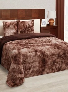 Home Elephant Soft Thermal Bison Coffee Double Coverlet - Brown - View 1