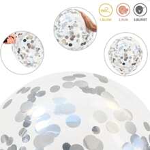 Bóng bay màu xanh nước biển và vàng, 20 quả bóng bay cao su kim loại màu xanh nước biển ngọc trai trắng crom vàng và bóng bay tiệc giấy nhiều màu cho nam, đám cưới, sinh nhật, đồ trang trí tiệc tốt nghiệp - Đen và bạc - Xem 5