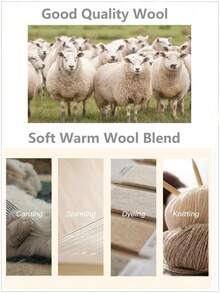 1入女士編織條紋小披肩，春秋季節人造羊絨暖頸肩保護套，時尚百搭打結外穿仿領子 - 黑色 - 查看 6