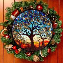1 Miếng Acrylic Tròn Cây đời Đón nắng Đối với Cửa sổ , Đồ trang trí treo Đồ trang trí , Thích hợp Đối với Giáng sinh , Ngoài trời , Sân vườn , Phòng khách , Nhà  , Sân vườn Đồ trang trí - cây đời sống - Xem 2