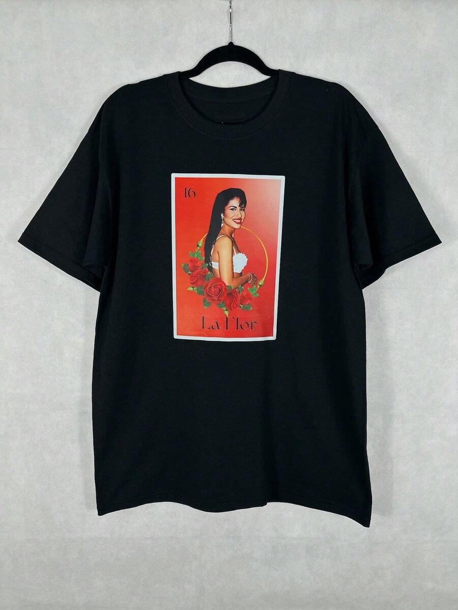 T-Shirt With La Flor Mexican Lottery Print