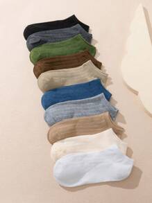 10 雙純色短襪 - 彩色 - 查看 1