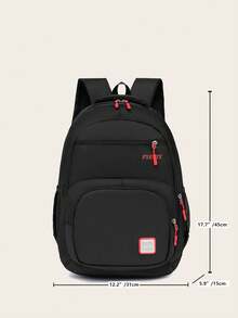 Fashionable Campus Backpack Set Of 3 - Black - View 7