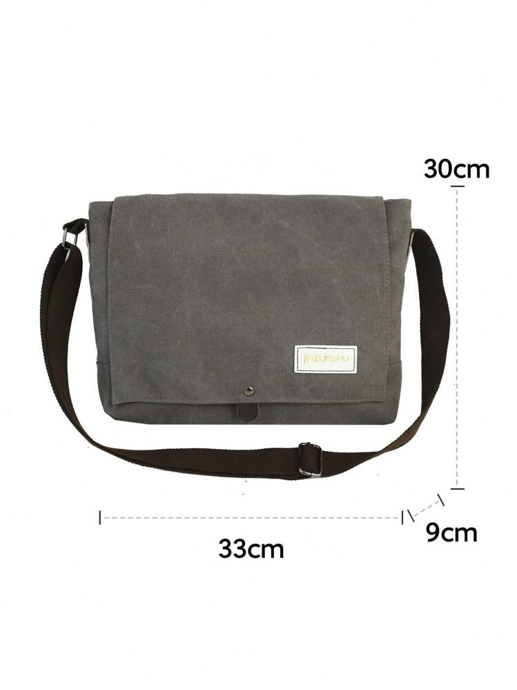 Borsello Uomo Tracolla In Tela – Borsa Messenger Piccola, Retro A Spalla Per Ufficio, Viaggio E Università, Grigio