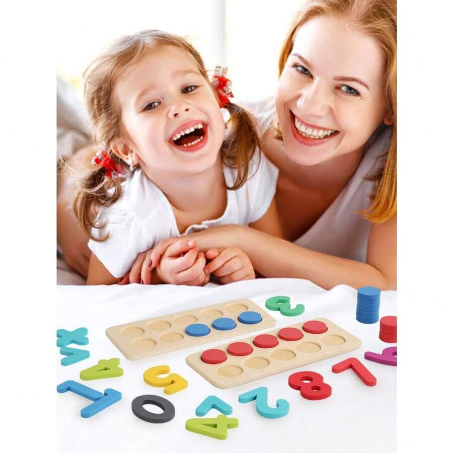 Wooden Ten-Frame Set Math Manipulatives For Kindergarten Elementary 1st