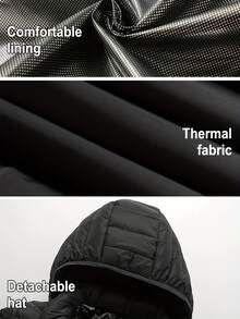 9區加熱保暖拉鍊連帽外套,usb電熱外套,3種加熱模式,秋冬戶外服,送禮 - 黑色 - 查看 9