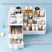 Organizador de Cosméticos, Organizador de Maquillaje, Makeup Organizer con Cajóns, Caja de Almacenamiento para Maquillaje, Caja de Cosméticos para Joyería,Papelería,Labiales, Regalo de Mujer - Blanco - Ver 2