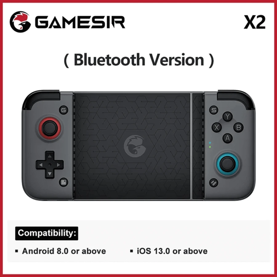 Gamesir X2可伸縮手機遊戲手柄,支援android/ios系統,長電池續航且低功耗,黑色 - 黑色 - 查看 1