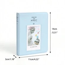 64格迷你相片相簿卡通袋-適用於富士膠片相機Mini 12 Mini11 Mini 9 Mini 8 Mini 90 Mini 25 Mini Liplay Mini Evo、拍立得Snap PIC-300、迷你3英寸相機 - 藍色 - 查看 7