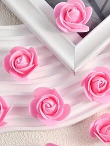 10/30/50入組/朵人工玫瑰花頭3.5cm泡沫假薔薇花頭無茎劣質花朵批發,適用於diy手工藝品、蛋糕裝飾、情人節、婚禮、派對等場合的花卉中心及桌面裝飾 - 粉色 - 查看 4