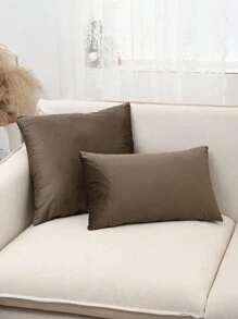 1 件平荷蘭絨抱枕套或腰枕套,適合臥室客廳沙發 - 巧克力棕 - 查看 8