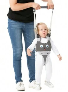 Baby Walking Harness With Cartoon Penguin, Chick, Dog For Infants 7-24 Months, Toddler Walking Assistant, Harness For Kids Learning To Walk, With Handle And Backpack - Grey - View 6
