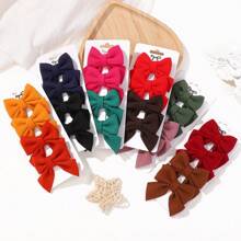 4pcs Candy Color Bow Hair Pins For Kids Hair Decor, Festival Party, Travel, Random Color - Multicolor - View 1