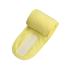 1入黃色頭帶，用於造型、洗髮、美容、瑜伽，具鉤環設計 - 黃色 - 查看 1