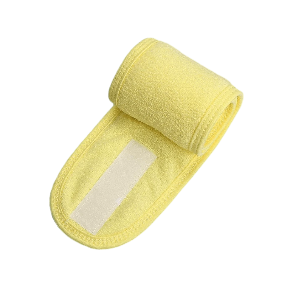 1入黃色頭帶，用於造型、洗髮、美容、瑜伽，具鉤環設計 - 黃色 - 查看 1