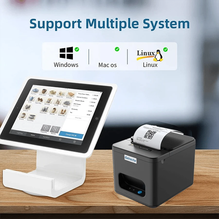 Gainscha E200I POS Printer, 80mm Thermal Receipt Printer, Restaurant ...
