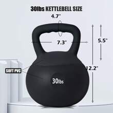 DlandHome Soft Kettlebells,Iron Sand Filled Weights Strength Training Kettlebells,Shock-Proof Weights And Wide-Grip Handle,Fitness Soft Kettlebells For Women Men,Home Gym Kettlebells, Black - 黑色的 - 查看 11