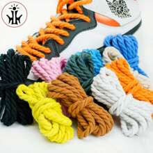 1 对 6 毫米宽编织鞋带，米色、黑色、白色、棕色、蓝色、黄色 - 湖藍色 - 查看 4