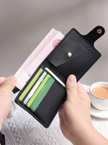 Ultracienki portfel męski, krótki męski portfel składany na banknoty, portmonetka, etui na karty, mini etui na karty, unisexowy portfel skórzany